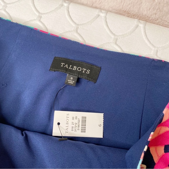 NWT Talbots Tropical Hawaiian Print Floral Fern Leaf Multicolor Skirt Size 6 - Picture 4 of 5